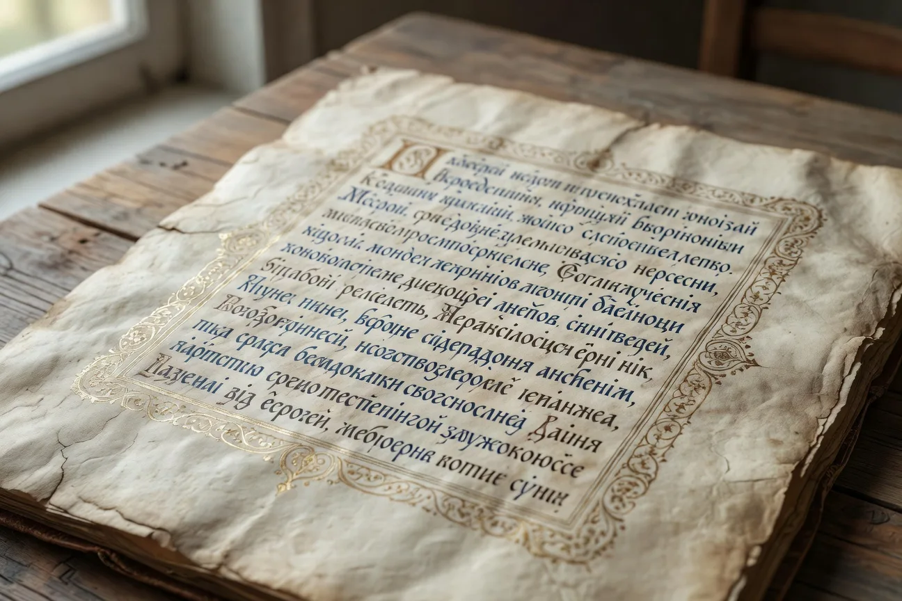 Manuscrit ukrainien en alphabet cyrillique