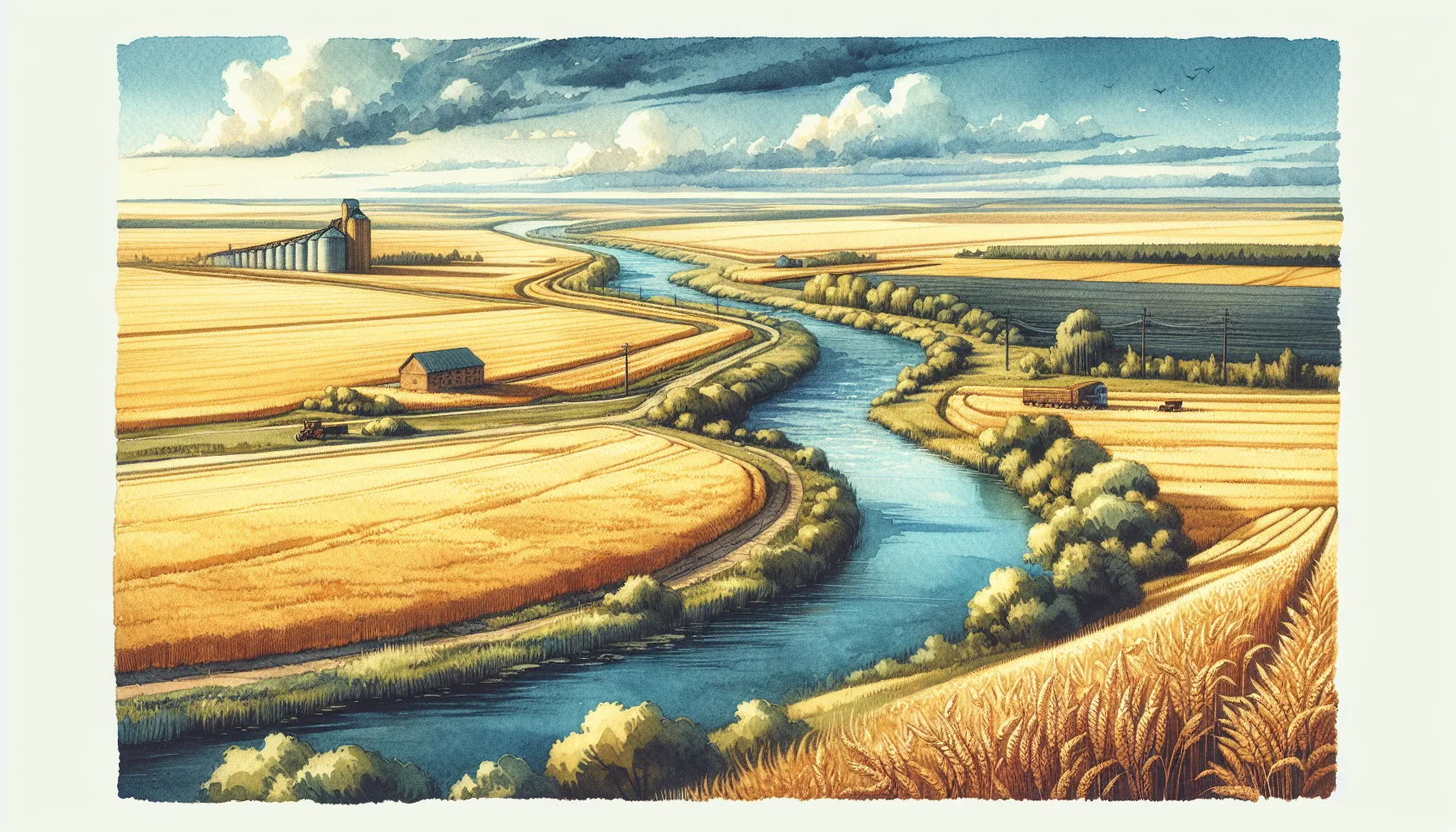 Paysage de steppes fleuries de la r&eacute;gion de Kirovograd au centre de l'Ukraine